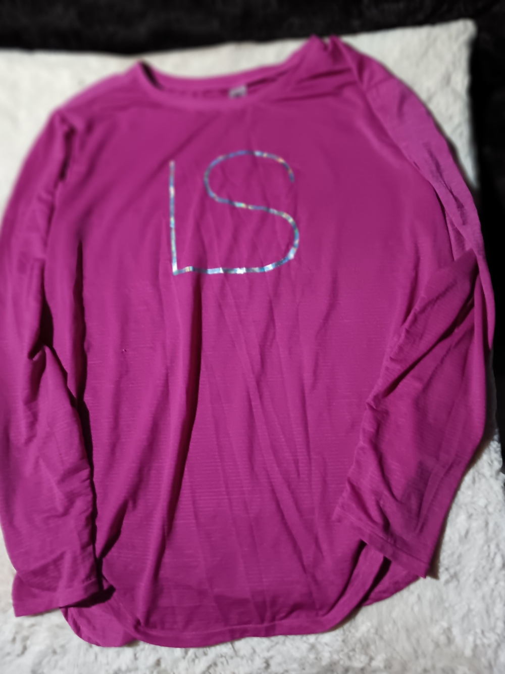 Mona B Long Sleeve Tee in Bright Magenta with Shimmer LS Graphic